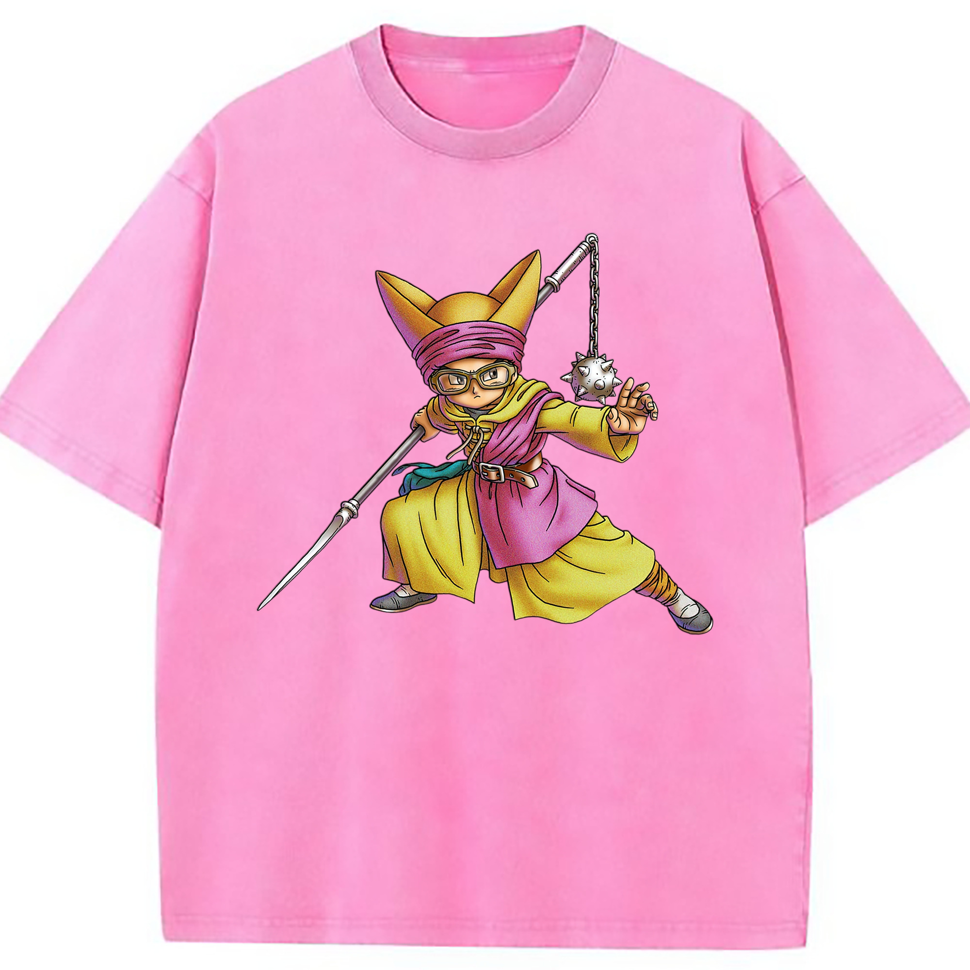 （画像用） ドラゴンクエスト Doragon Kuesuto Dragon Quest 綿100% ヴィンテージ風 半袖Tシャツ（フロントプリント）